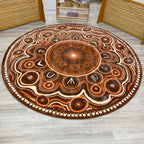 Yarning Circle Indigenous Rug — close-up of design