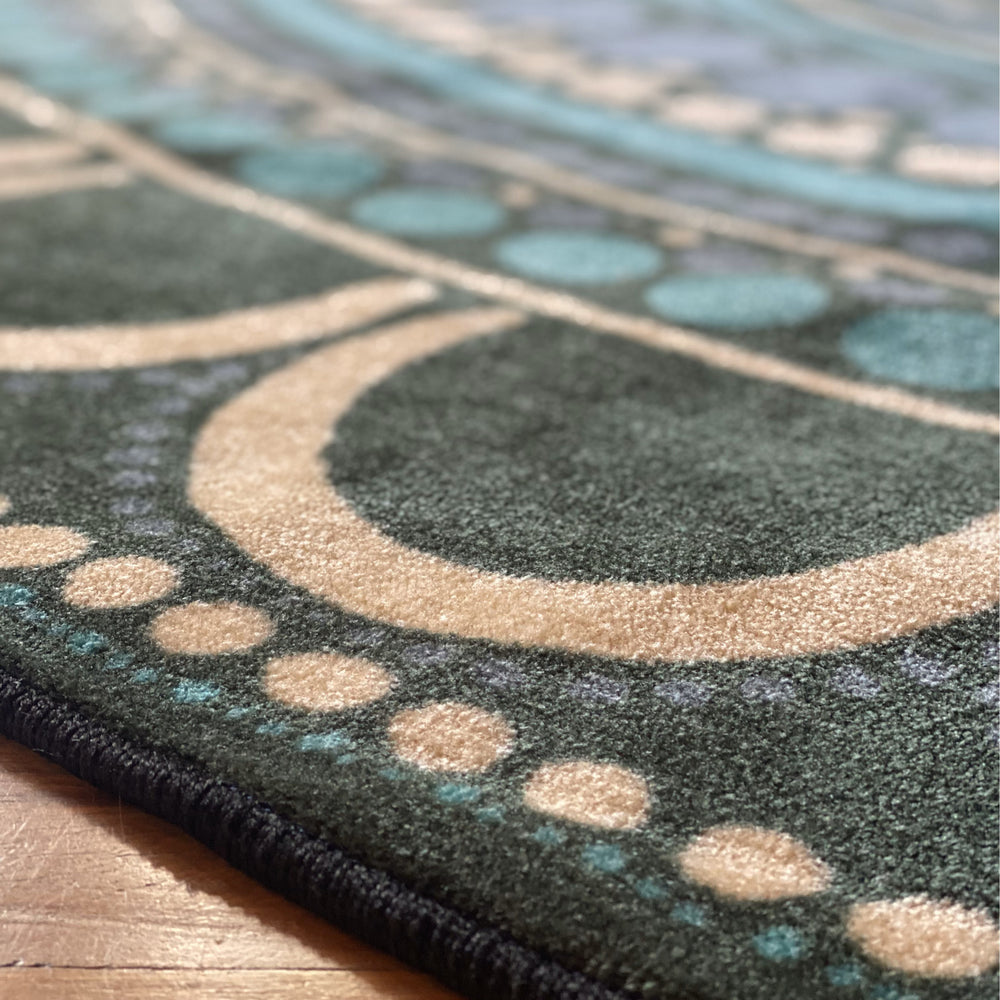 Aboriginal Art Yarning Oval Rug