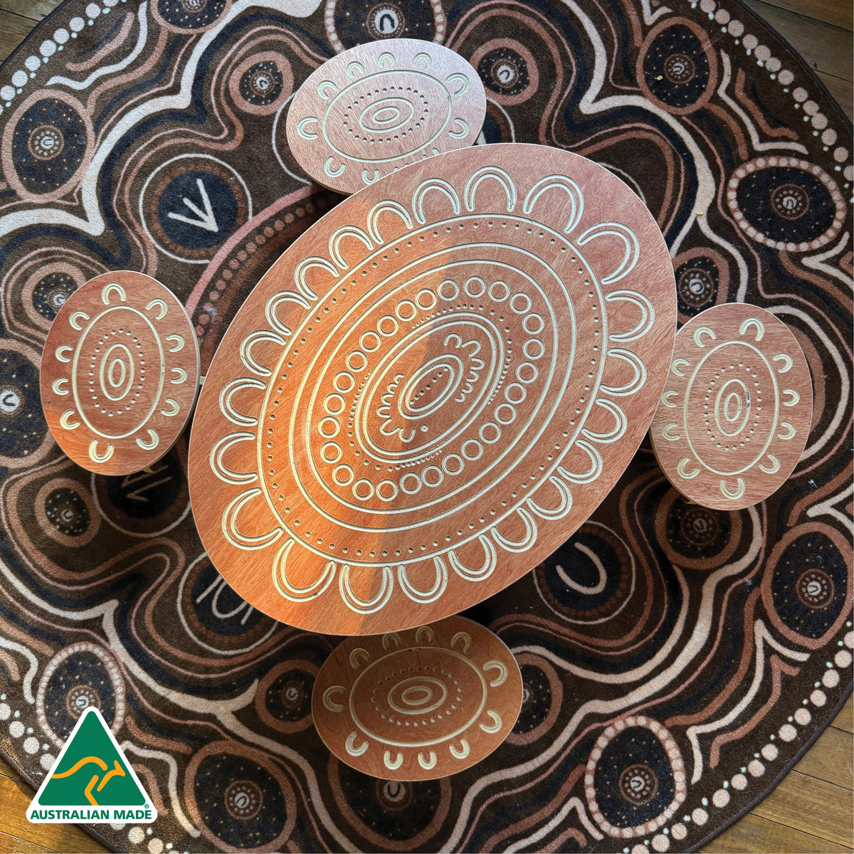 Yarning Oval Table and Stools