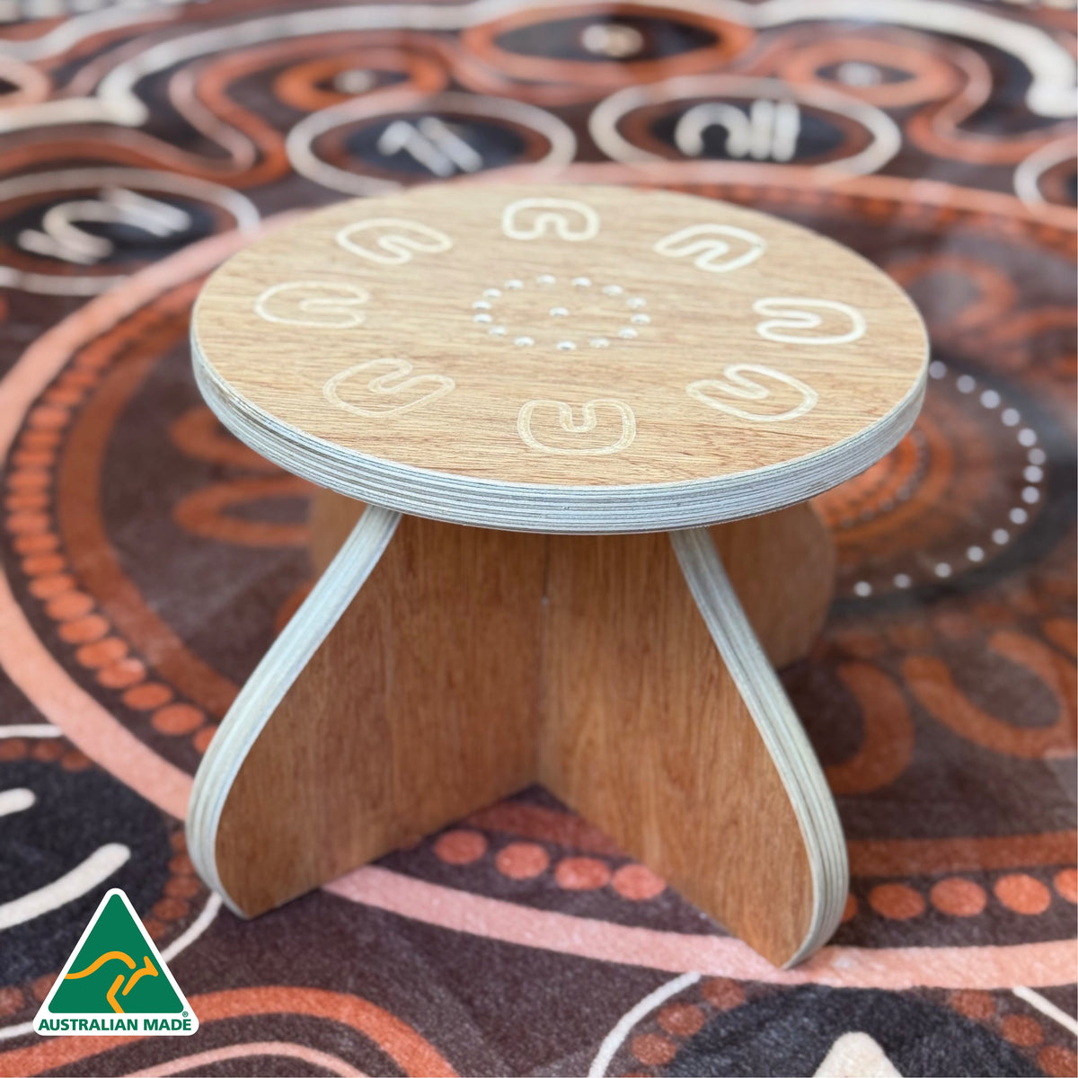 Yarning Circle Table and Stools — edge detail