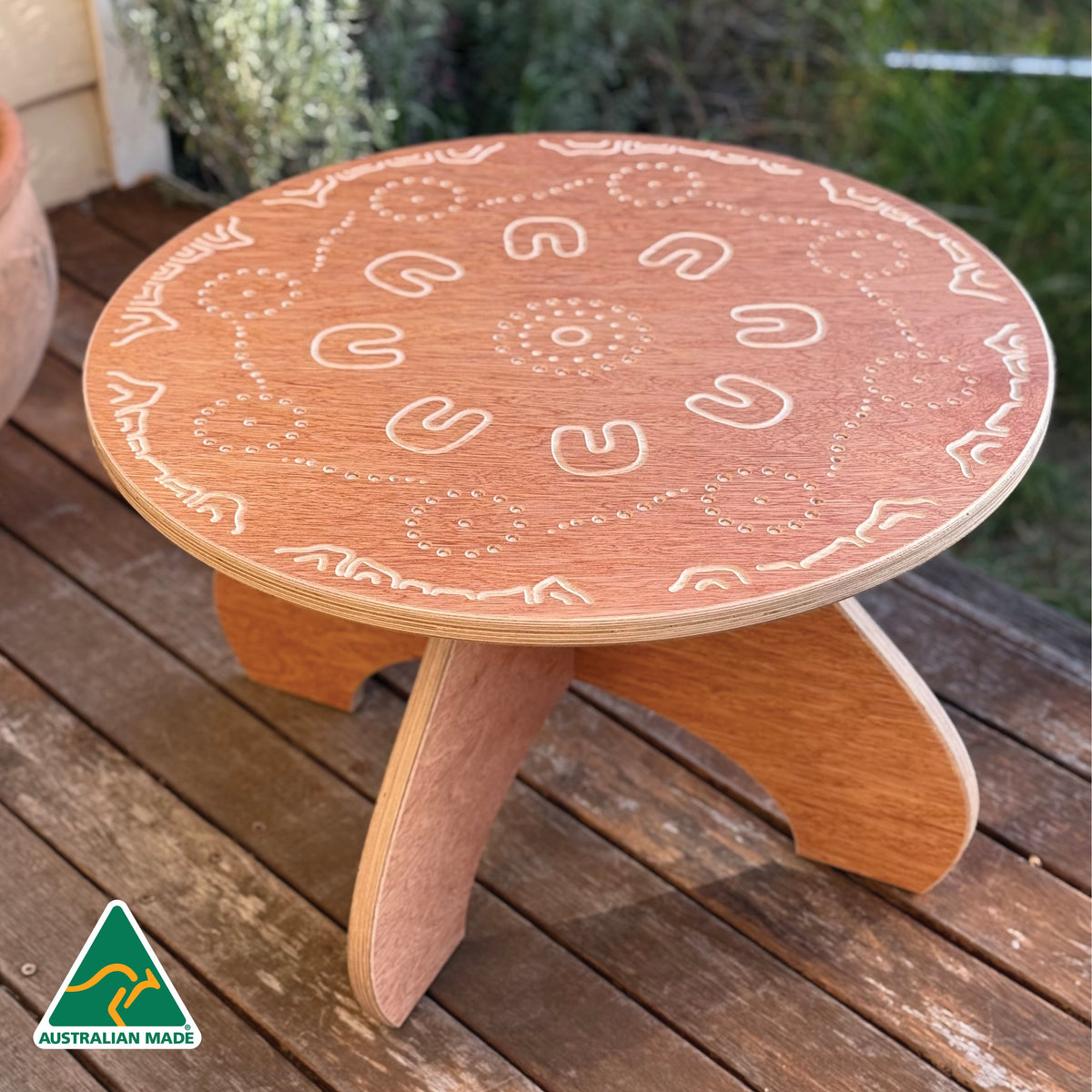 Yarning Circle Table and Stools — reverse view