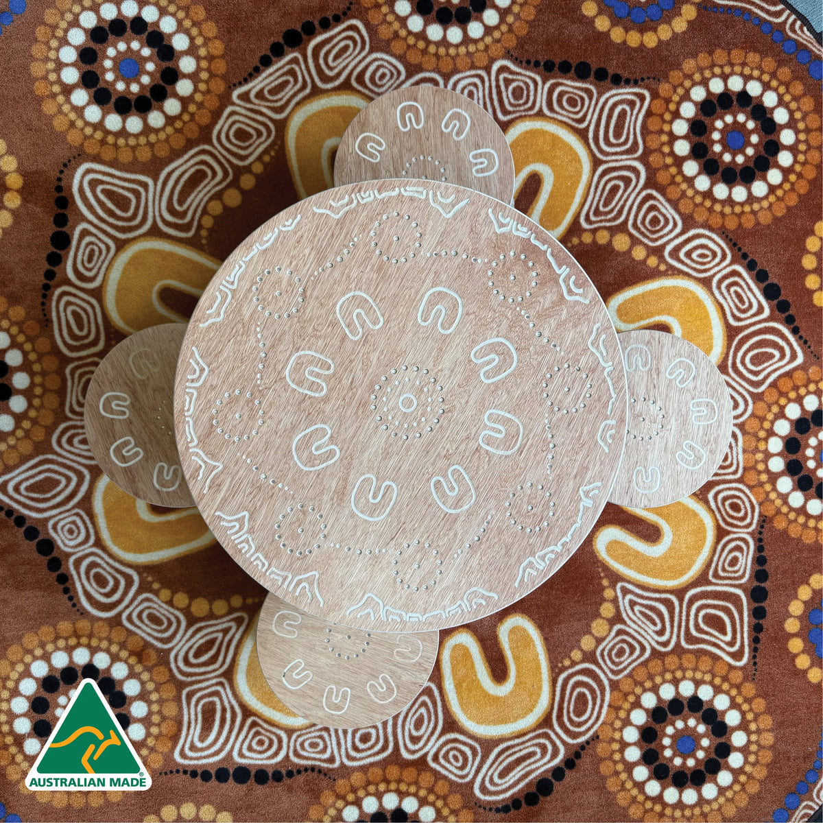 Yarning Circle Table and Stools — scale reference