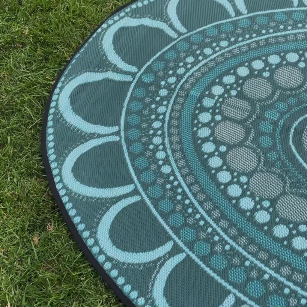 Aboriginal Art Yarning Oval Outdoor Mat