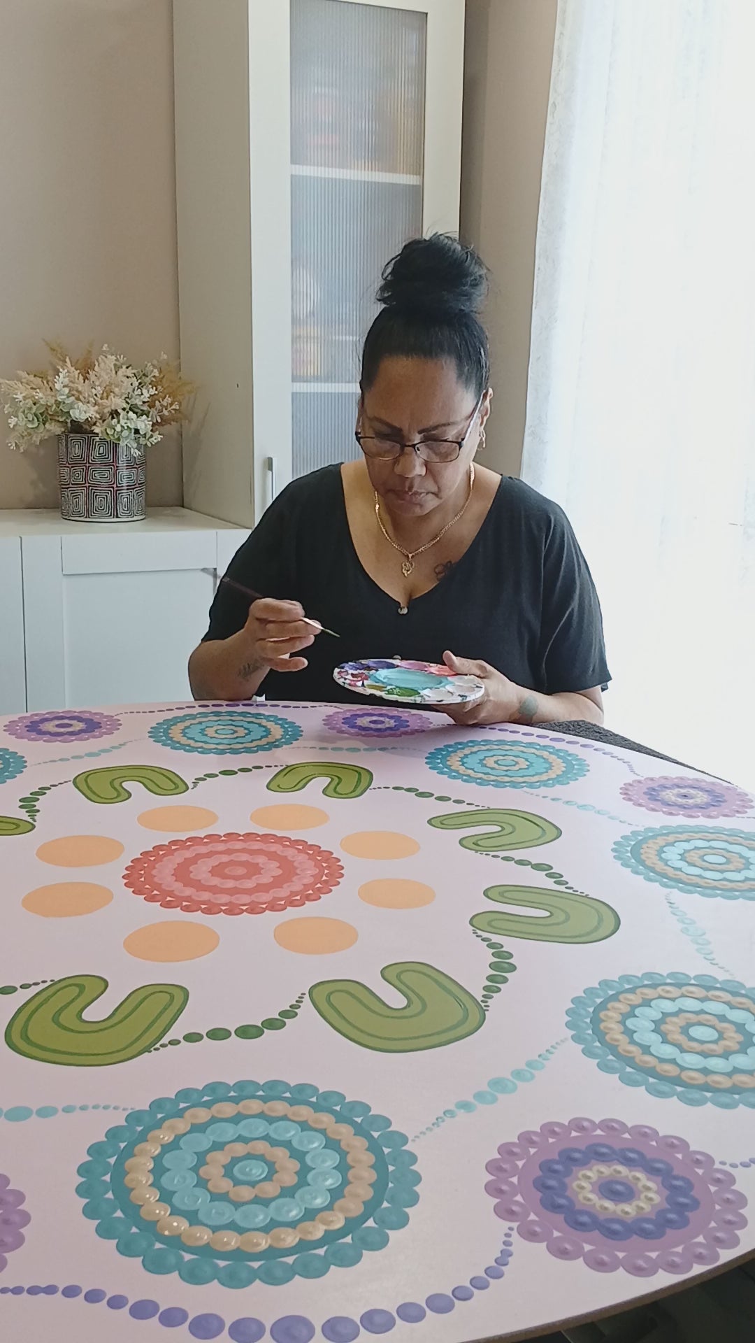 Sage Yarning Circle Classroom Rug