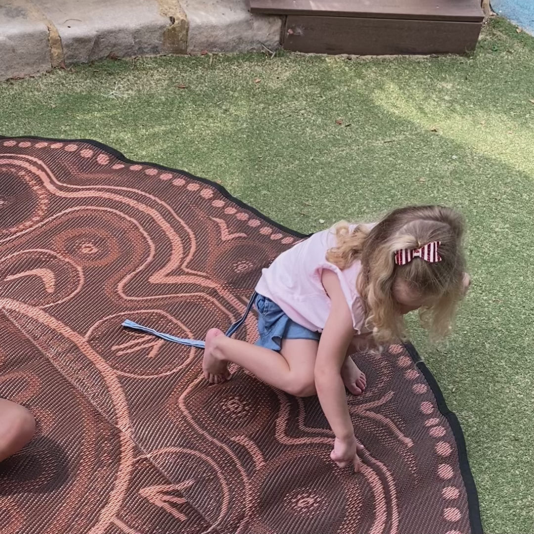 Aboriginal Art Yarning Circle Outdoor Mat