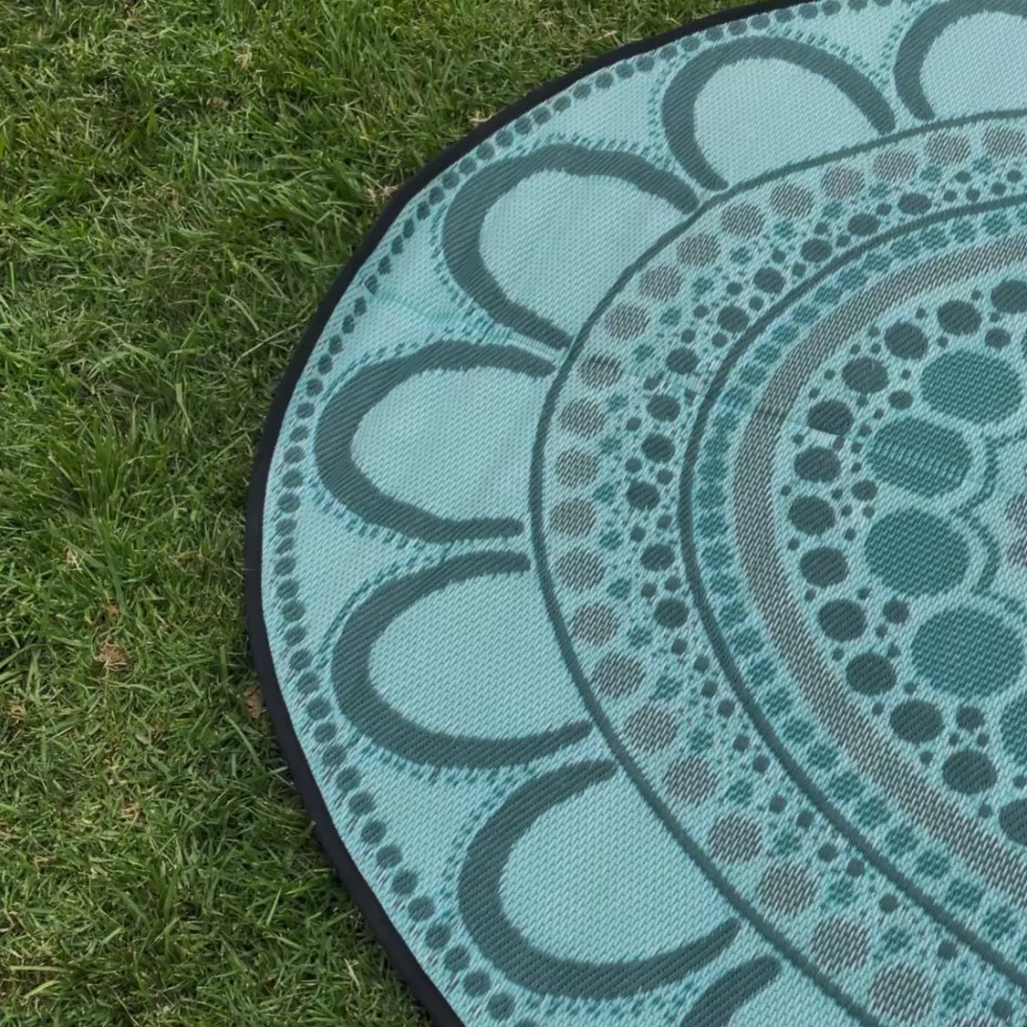 Aboriginal Art Yarning Oval Outdoor Mat