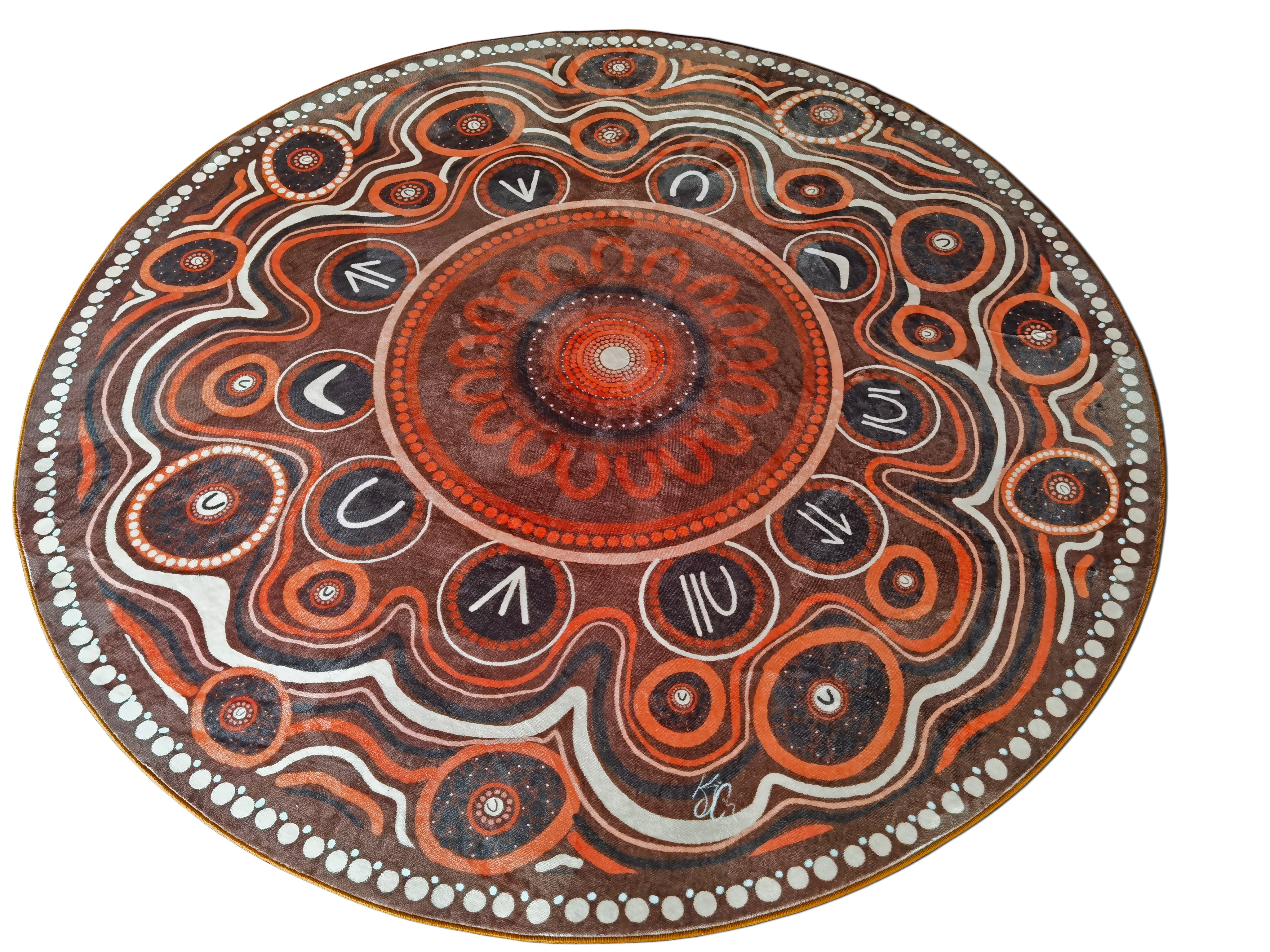 Aboriginal Art Yarning Circle Rug