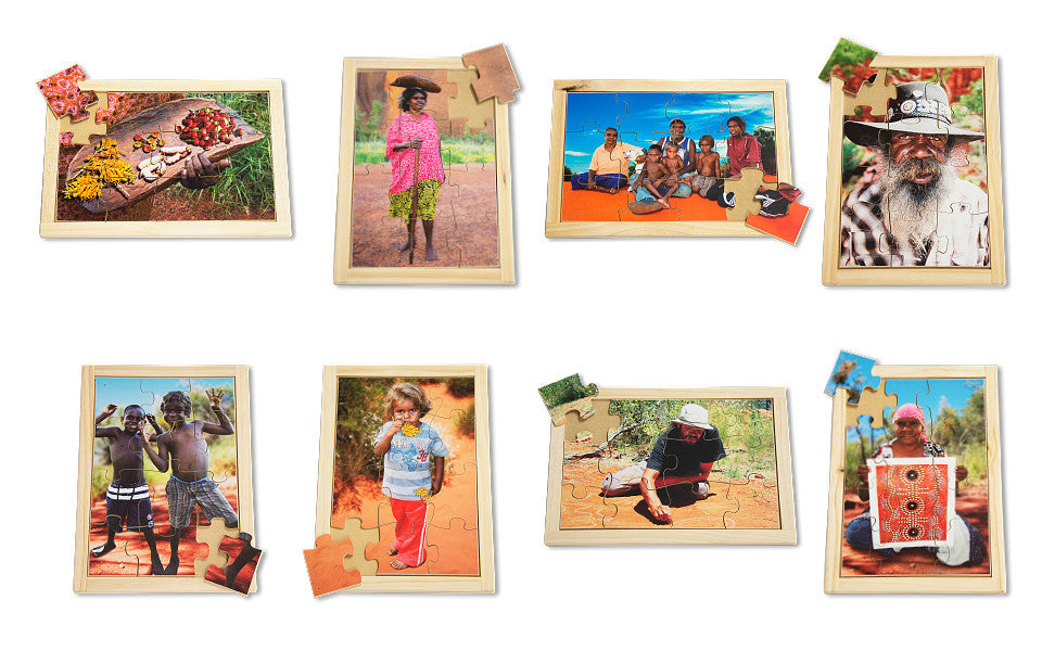 Aboriginal People Puzzle Set with FREE Posters 8 Puzzles